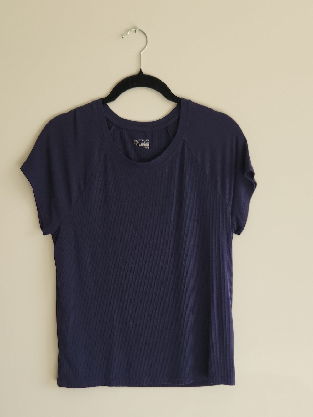 aerie - Like New Navy Rib Thumbs Up Tee - M
